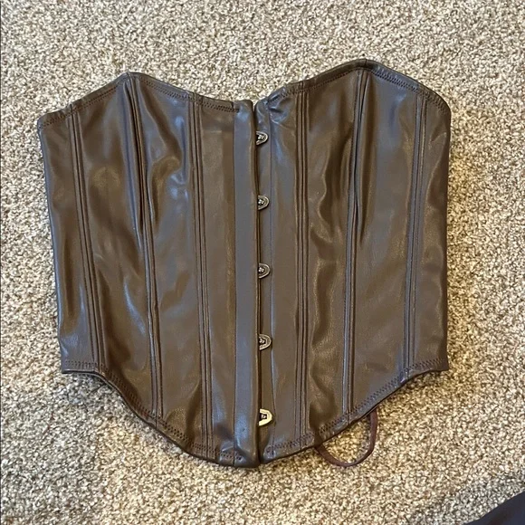 Urban outfitters Brown Leather Corset Top - Picture 1 of 6
